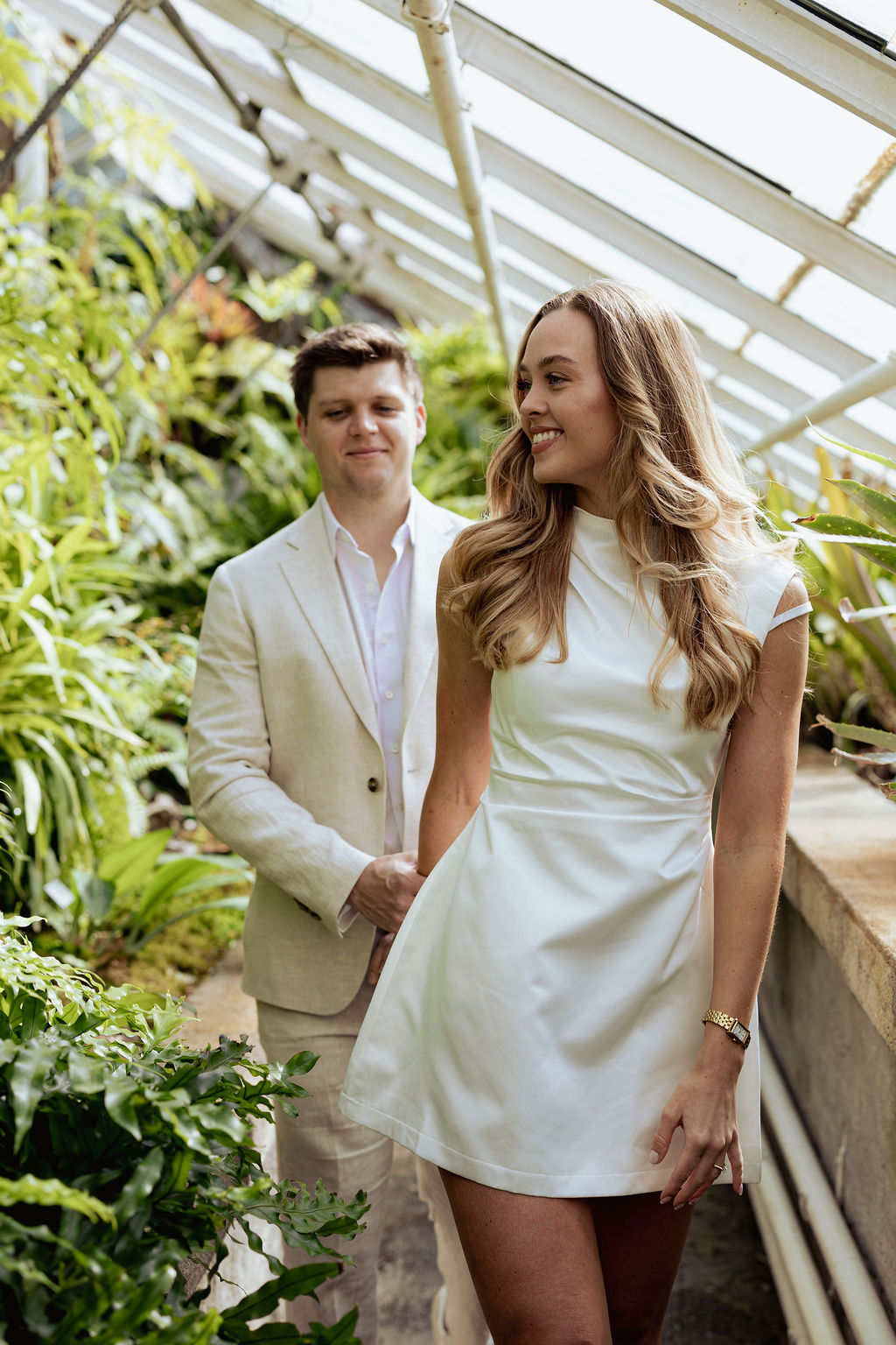 Forlovelsesfotografering i Oslo – Malene og Edvard i det grønne glasshuset i Botanisk Hage.